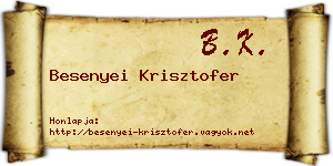 Besenyei Krisztofer névjegykártya